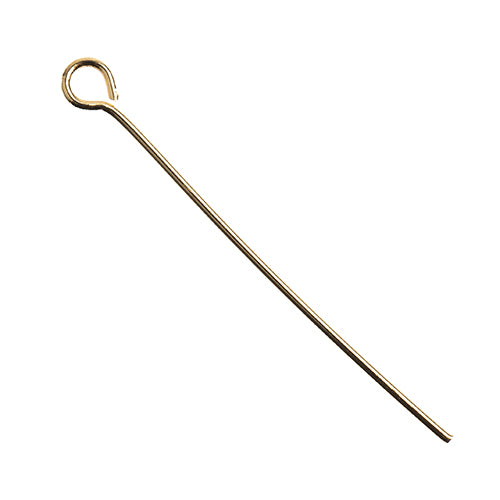 18KT Gold Plated Eye Pins 35×0.7mm (48pcs) The Pink Bead Shop