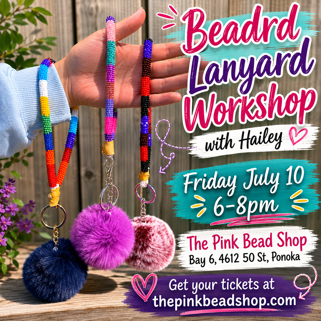 Beaded Lanyard Workshop with Haley Friday July 10 6pm-8pm