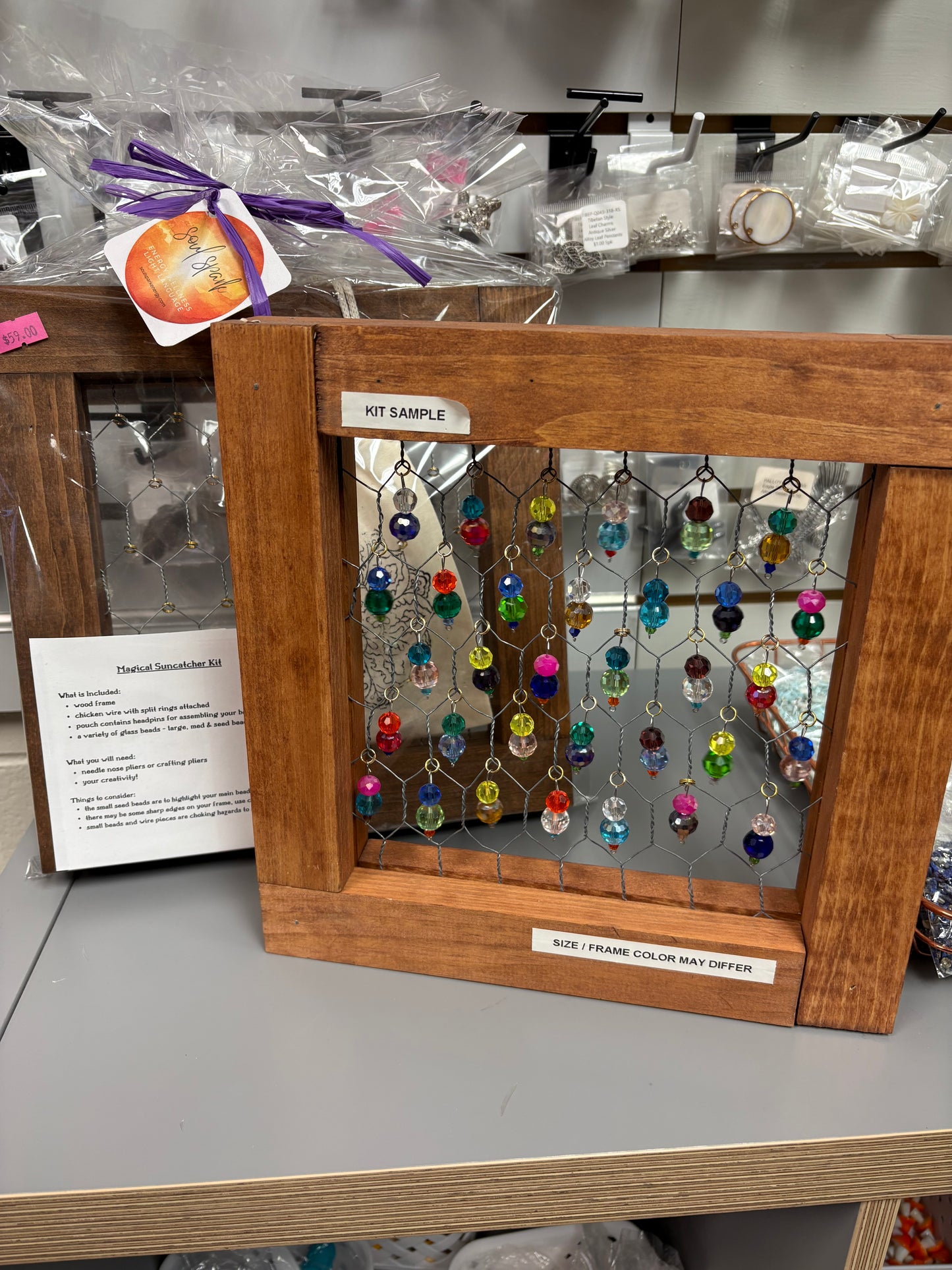 Magical Suncatcher Kit – Wood Frame Beading Craft Kit | The Pink Bead Shop Canada