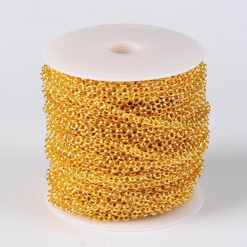 Gold Iron Rolo Chain by the Metre | The Pink Bead Shop Canada