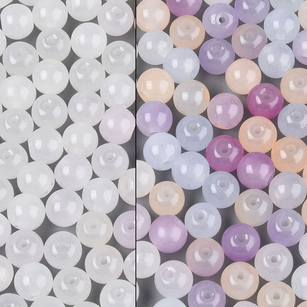 UV Reactive Colour Changing Glass Beads Pack of 50 – 6mm & 8.5mm Bulk | The Pink Bead Shop Canada