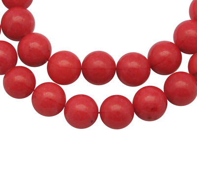 Mashan Jade Beads – 6mm Matte Red Round Gemstone Strand | The Pink Bead Shop Canada