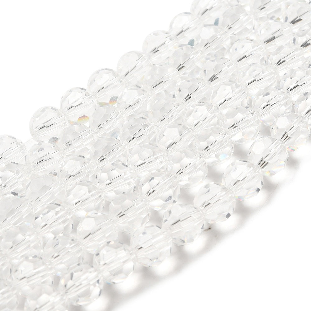 Clear Faceted Glass Beads 10mm – 32 Facets | The Pink Bead Shop Canada
