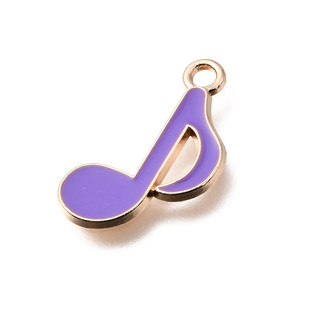 Enamel Musical Note Charms Mixed Colours 20x12.5mm 5 Pack | The Pink Bead Shop Canada