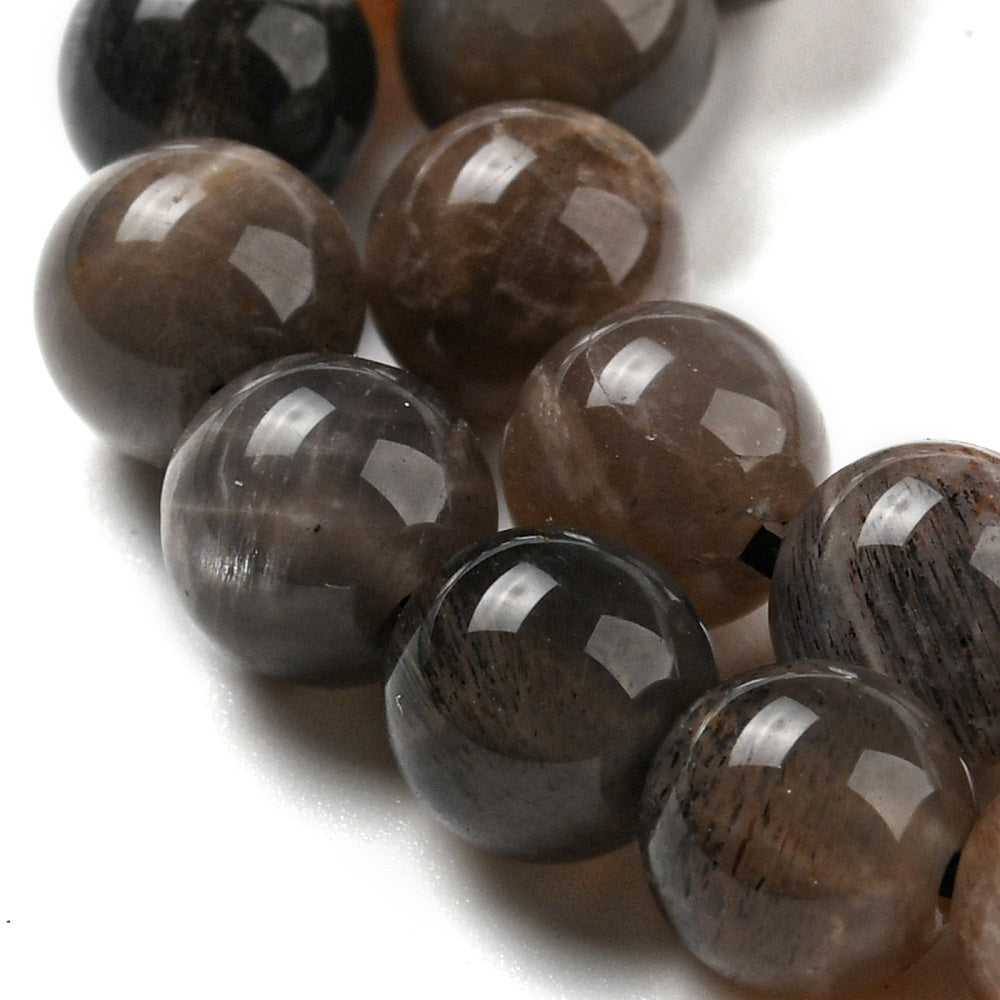 Black Moonstone 8–9mm Round Beads | The Pink Bead Shop Canada