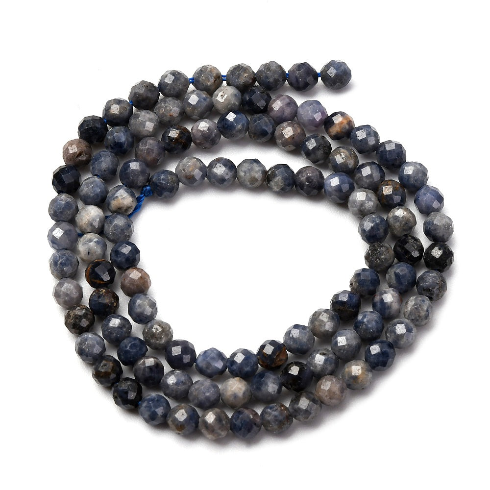 Sapphire Natural Beads – 4mm Faceted Round (Approx. 97–103pcs/Strand)