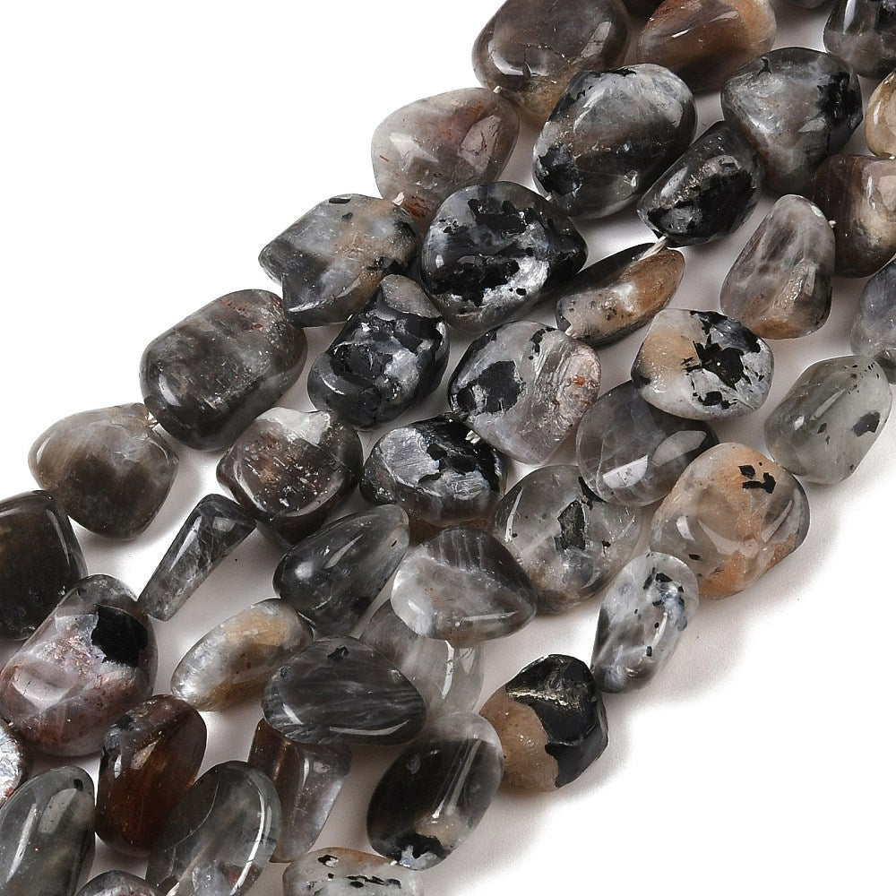 Moonstone Natural Beads – Nuggets 10–14×10–12×4–7mm (Approx. 36–43pcs/Strand) The Pink Bead Shop