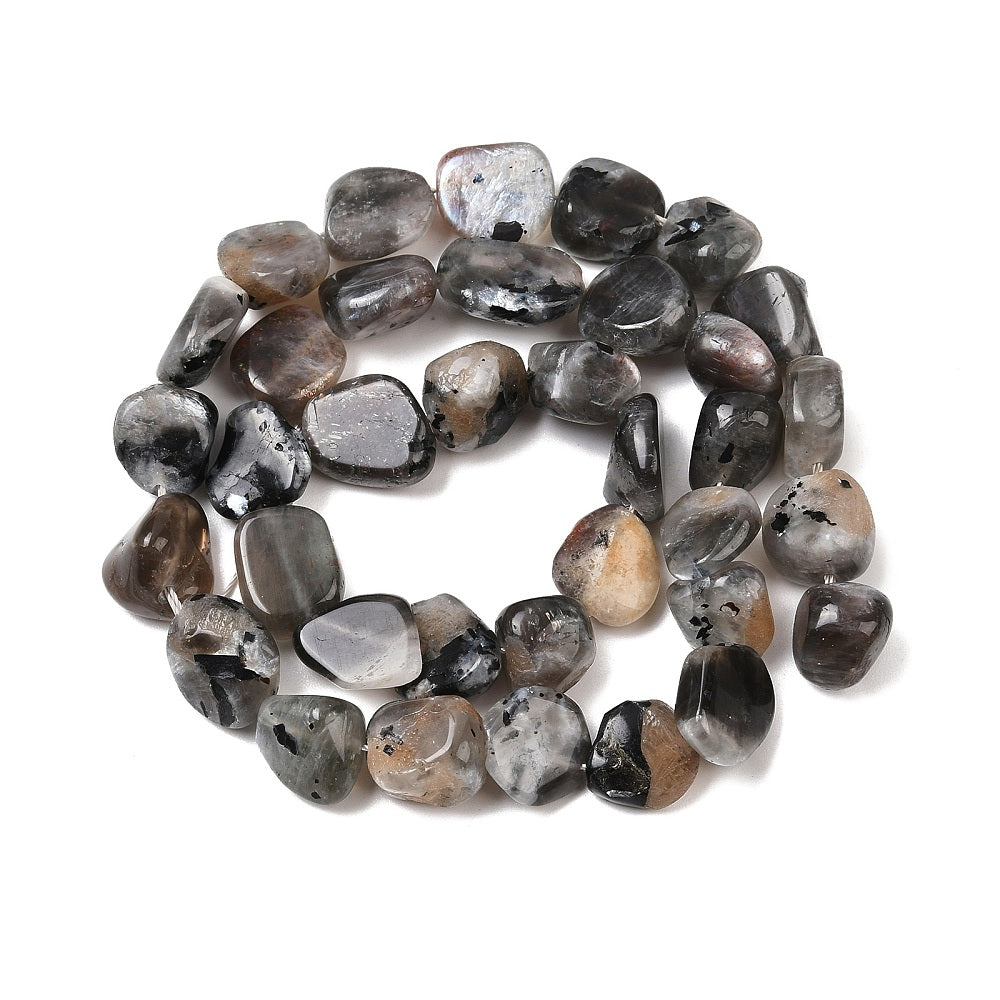 Moonstone Natural Beads – Nuggets 10–14×10–12×4–7mm (Approx. 36–43pcs/Strand) The Pink Bead Shop