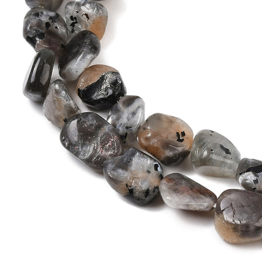 Moonstone Natural Beads – Nuggets 10–14×10–12×4–7mm (Approx. 36–43pcs/Strand) The Pink Bead Shop