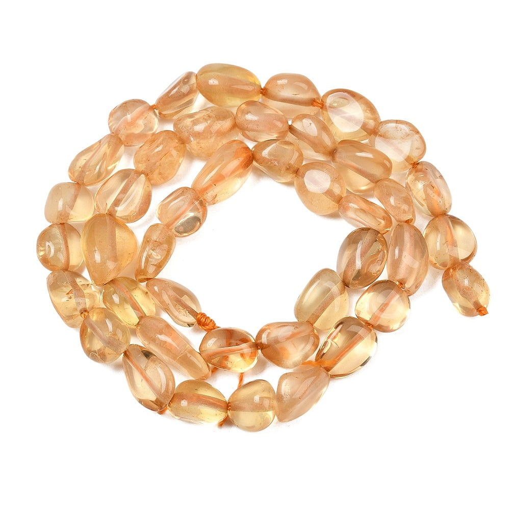 Citrine Beads  Natural– Nuggets 7–14.5×8–10×4–7.5mm (Approx. 40–42pcs/Strand)