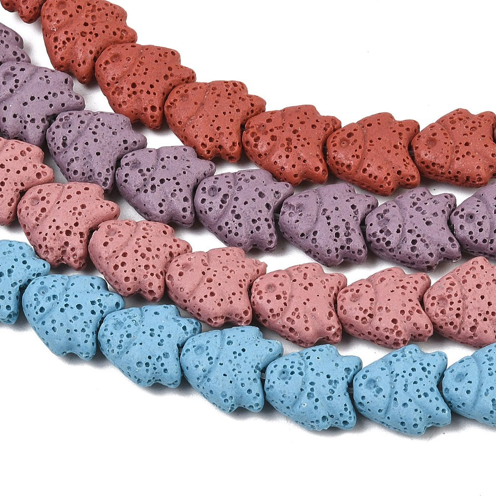 Dyed Lava Rock Fish Beads – Mixed Colours 14mm | The Pink Bead Shop Canada
