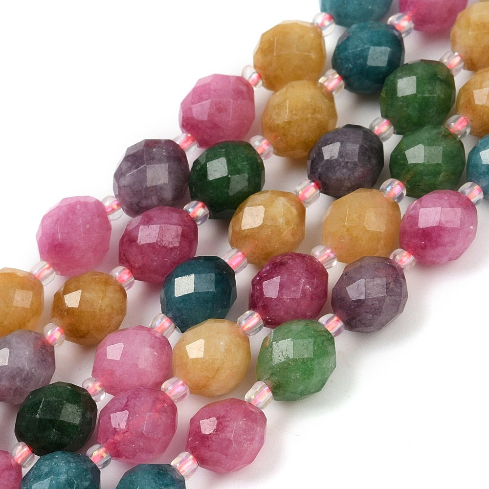 Malaysia Jade Rice Beads with Seed Beads – Faceted 9–10x8–8.5mm | The Pink Bead Shop Canada