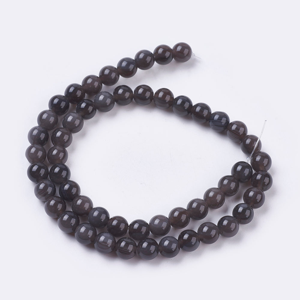 Apache Tear Ice Obsidian Beads – Natural Obsidian, Round, Assorted Sizes The Pink Bead Shop