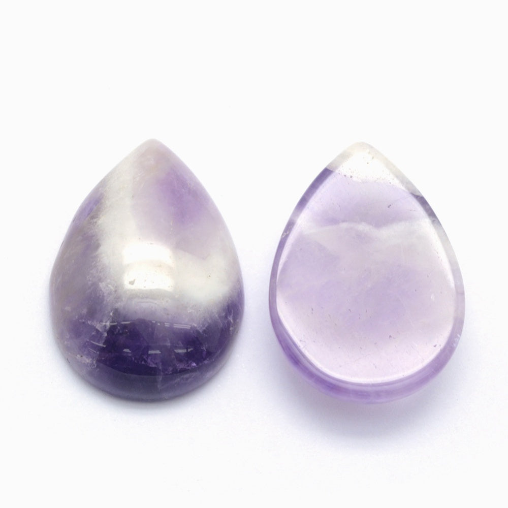 Natural Amethyst Teardrop Cabochons – 2 Pack Undrilled Gemstones | The Pink Bead Shop Canada