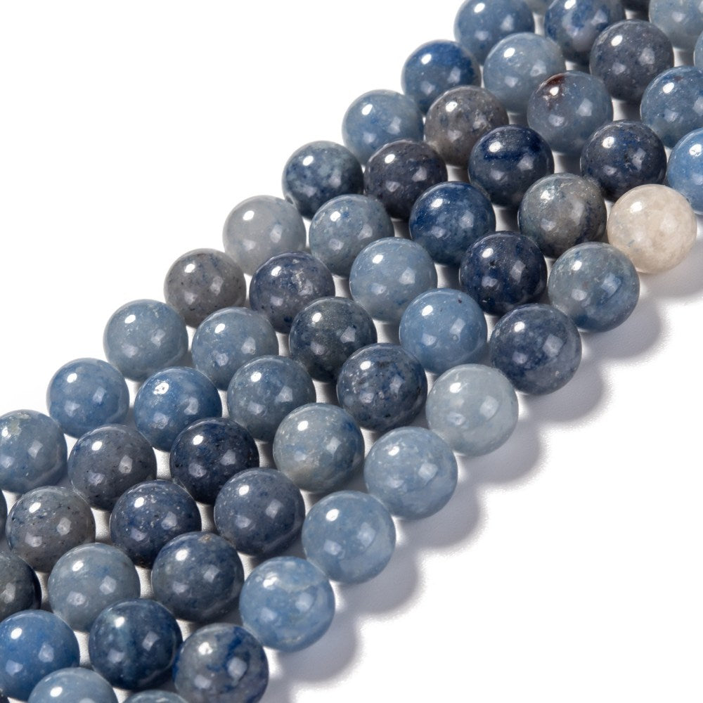 Blue Aventurine Gemstone Beads – Round 8mm | The Pink Bead Shop Canada