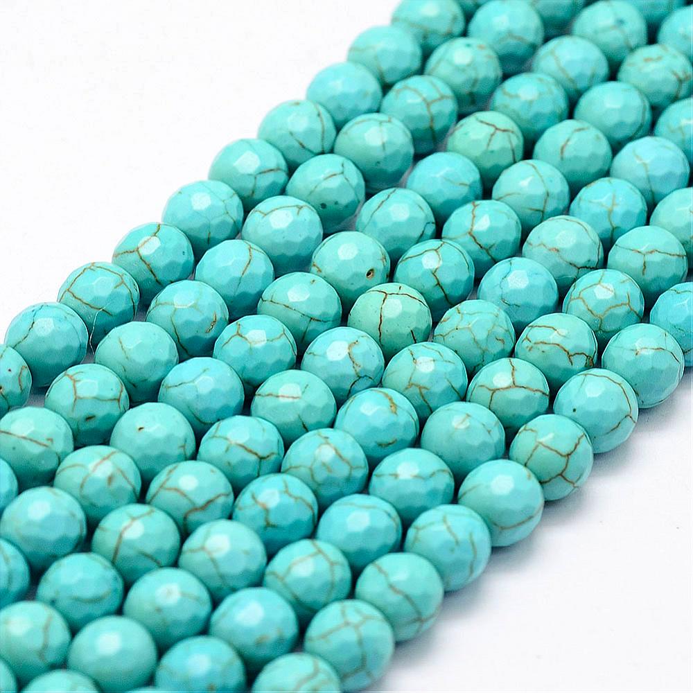 Turquoise Faceted Sky Blue Beads 6mm & 8mm | The Pink Bead Shop Canada