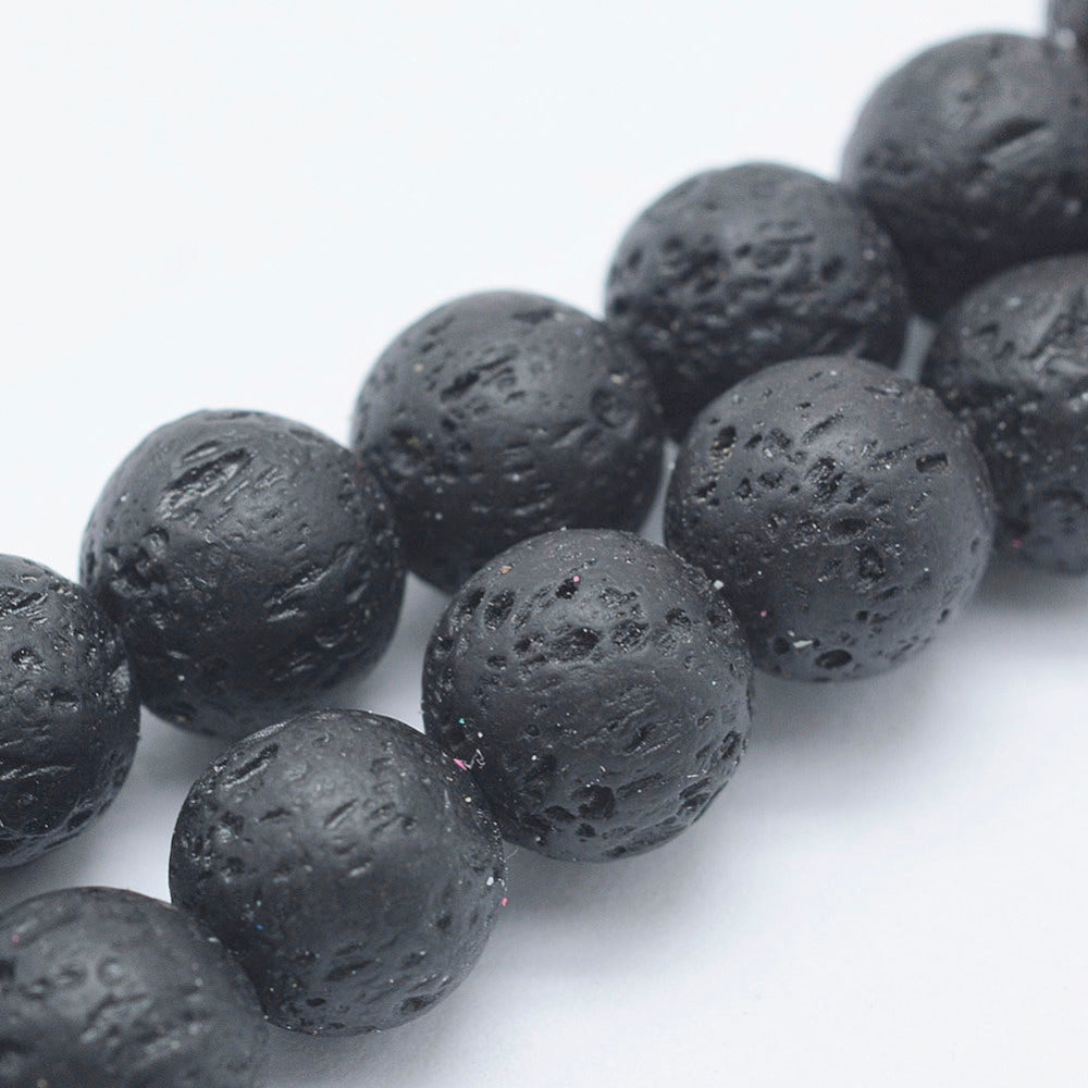 Black Lava Rock 8mm Round Beads | The Pink Bead Shop Canada