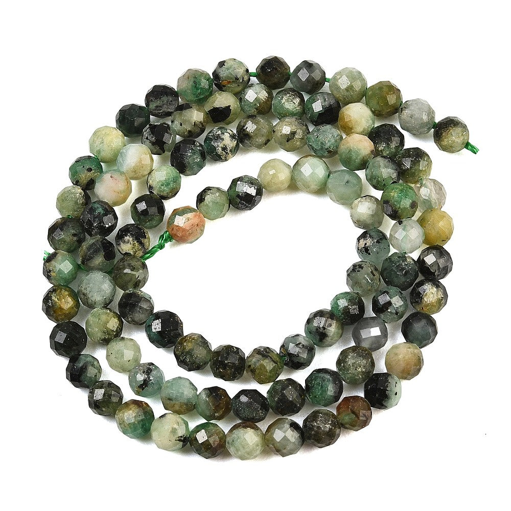 Emerald Faceted Round Beads 4mm | The Pink Bead Shop Canada