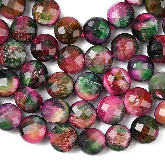 Green Tiger Eye Beads Natural Dyed – Faceted Rhombus Cut 8×6mm (Approx. 44–45pcs/Strand)