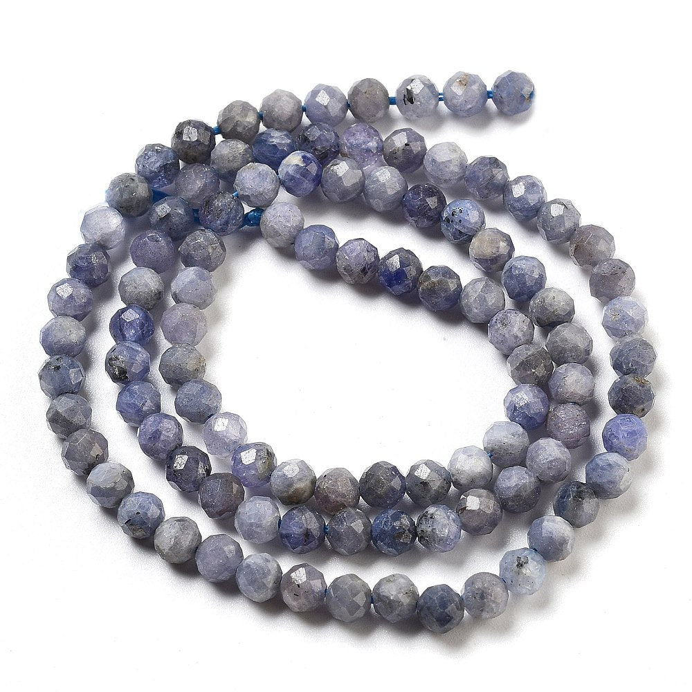 Natural Tanzanite Faceted Round Beads 4mm – One Strand | The Pink Bead Shop Canada