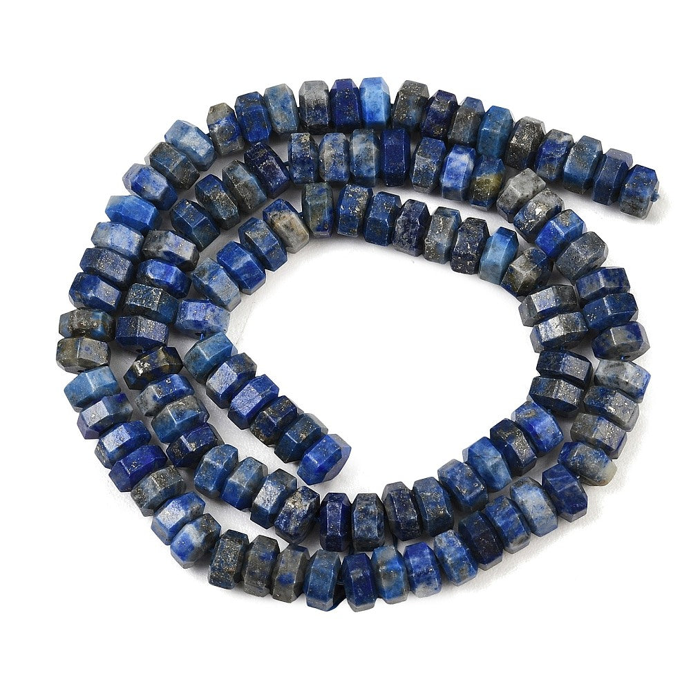 Lapis Lazuli Faceted Hexagonal Heishi Beads | The Pink Bead Shop Canada