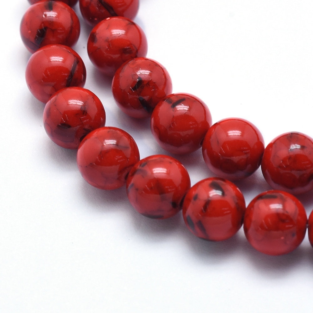 Stabilized Turquoise & Sea Shell 8–9mm Round Beads | The Pink Bead Shop Canada