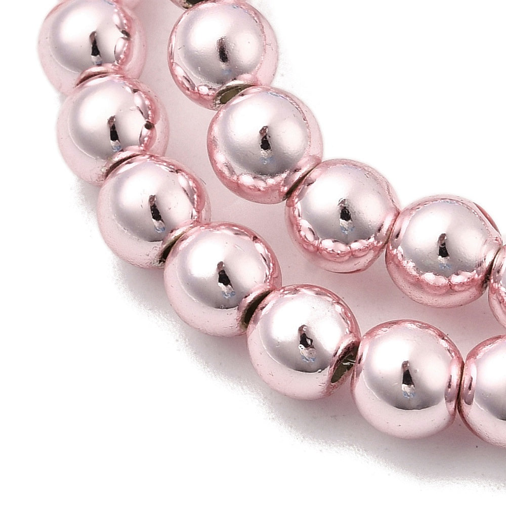 Hematite Electroplated Beads – Mixed Color Round 6x5.5mm (Approx. 73pcs/Strand) The Pink Bead Shop