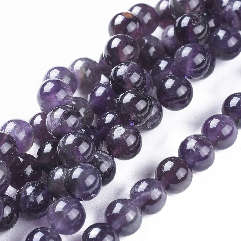 Amethyst Natural Gemstone Beads – Round 8mm (Grade BC) | The Pink Bead Shop Canada