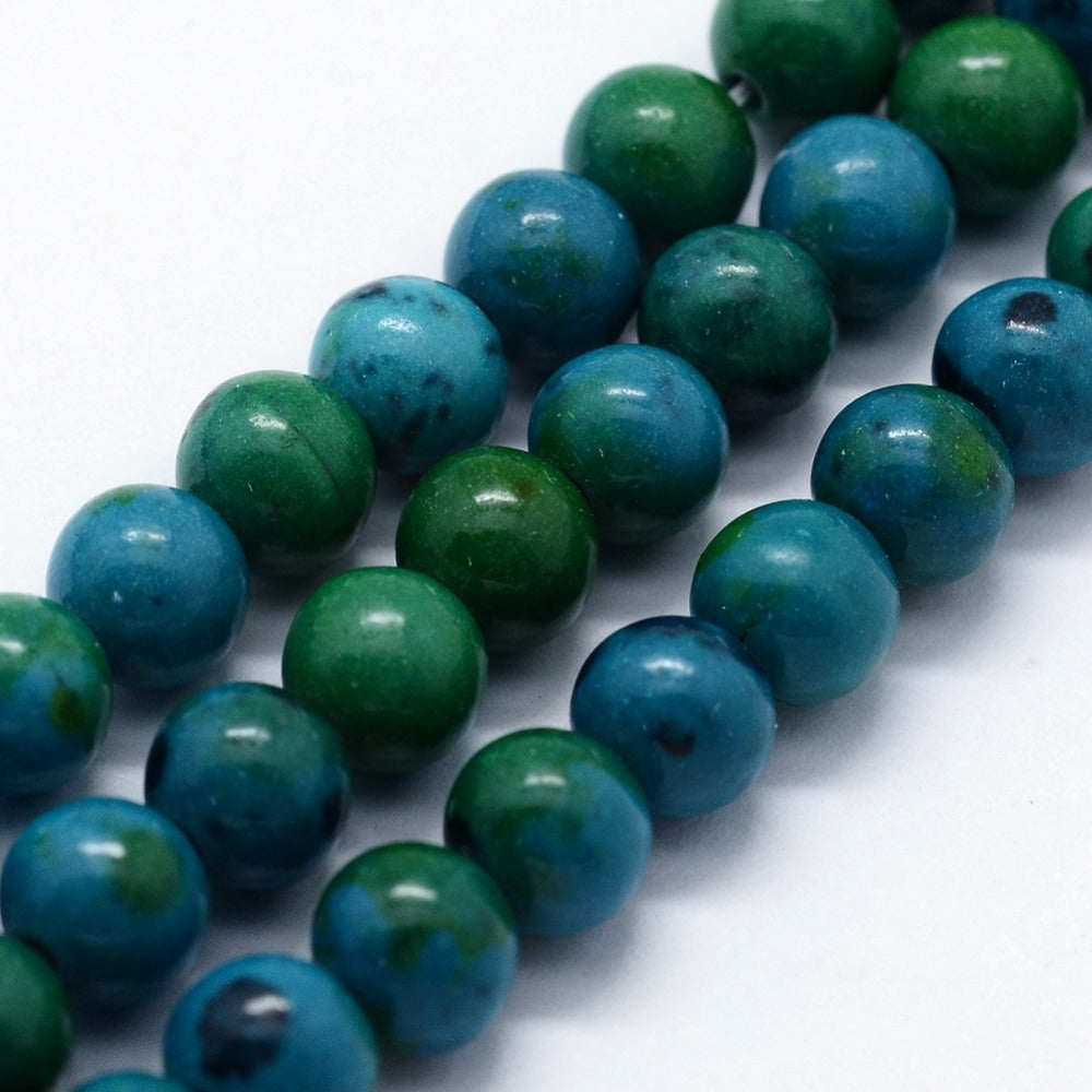 Chrysocolla Style Gemstone Beads – Round 8mm | The Pink Bead Shop Canada