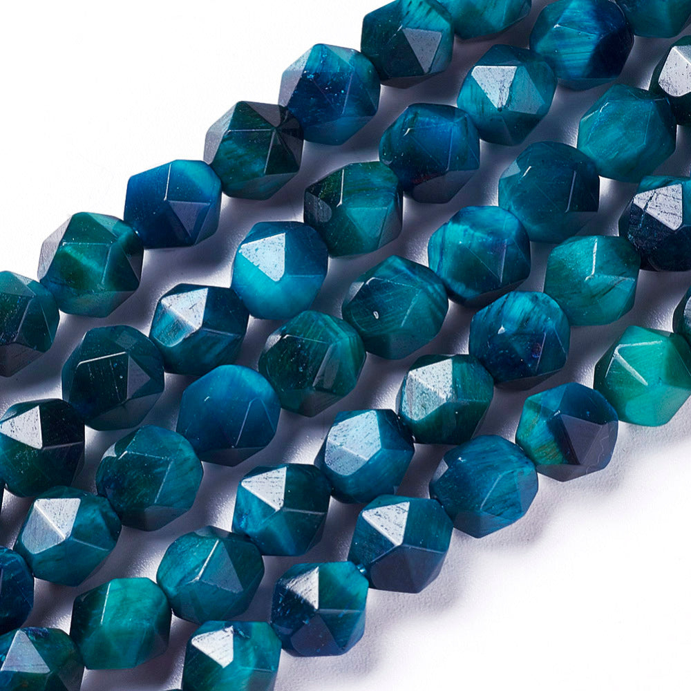 Tiger Eye Natural Faceted Star Cut Beads – Steel Blue The Pink Bead Shop