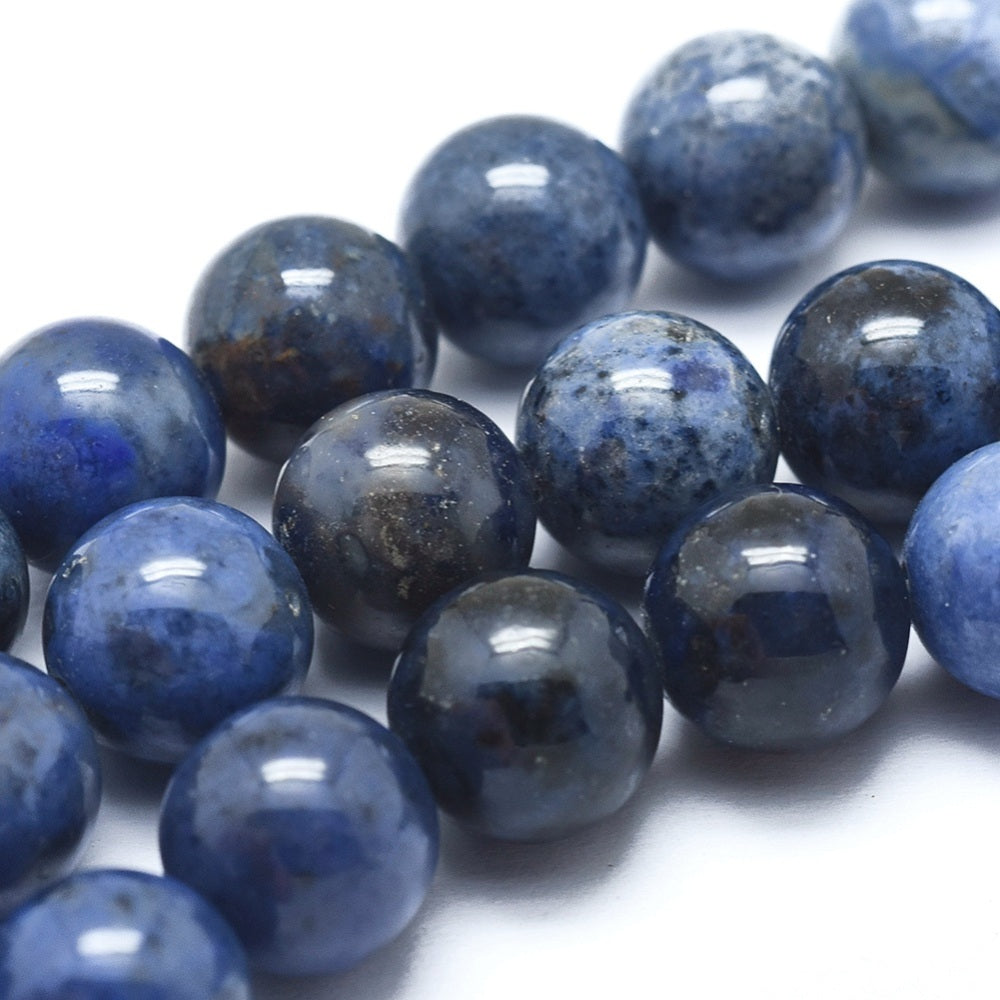 Dumortierite Quartz Beads Natural – Round 8–8.5mm | The Pink Bead Shop Canada