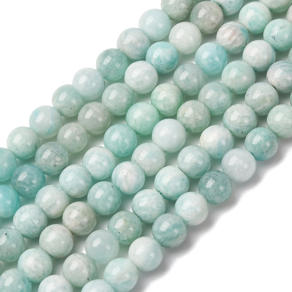 Amazonite Natural Beads – Round 6mm (Approx. 66pcs/Strand) The Pink Bead Shop