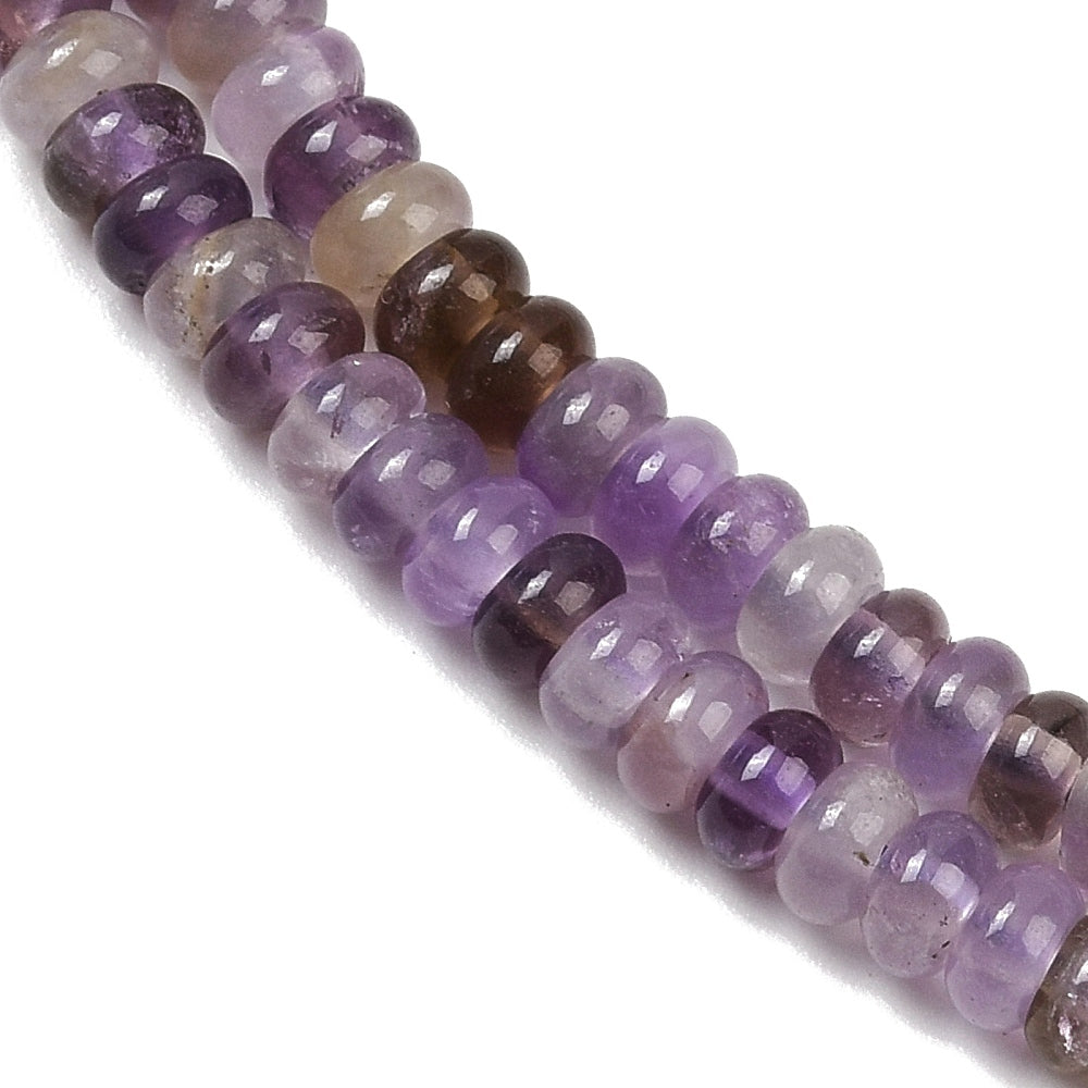 Natural Amethyst Beads – Rondelle 4×2–2.5mm (Approx. 164pcs/Strand) The Pink Bead Shop