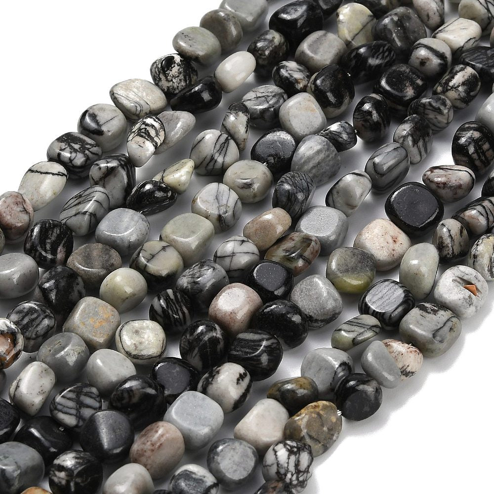 Picasso Jasper Natural Nugget Beads – Tumbled Stone (Approx. 8–10mm, 15.5–16” Strand) The Pink Bead Shop