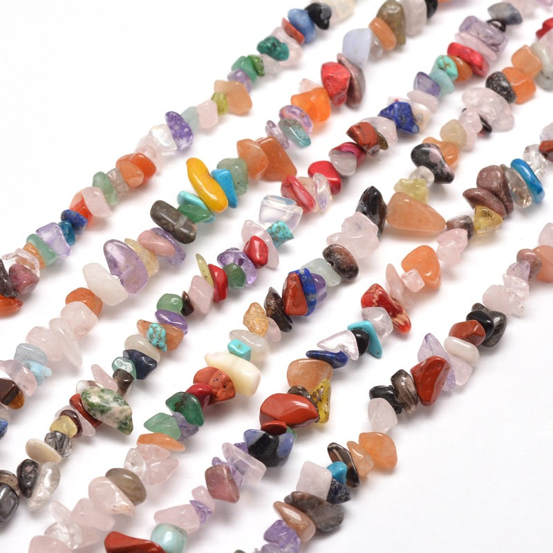 Assorted Gemstone Chip Bead Strand – Mixed Natural Stone Chips – 5–8mm The Pink Bead Shop