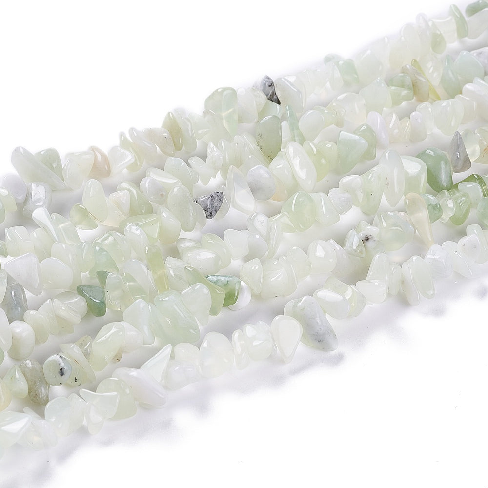 New Jade (Serpentine) Natural Chip Beads 5–8mm | 31.5 Inch Strand | 1mm Hole The Pink Bead Shop