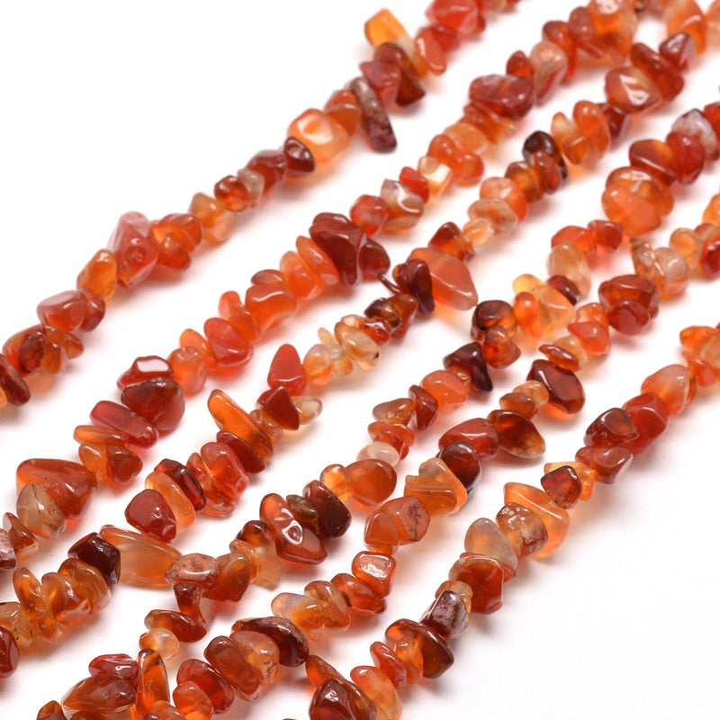 Carnelian Natural Chip Beads – 32” Strand (Approx. 5–8mm) The Pink Bead Shop