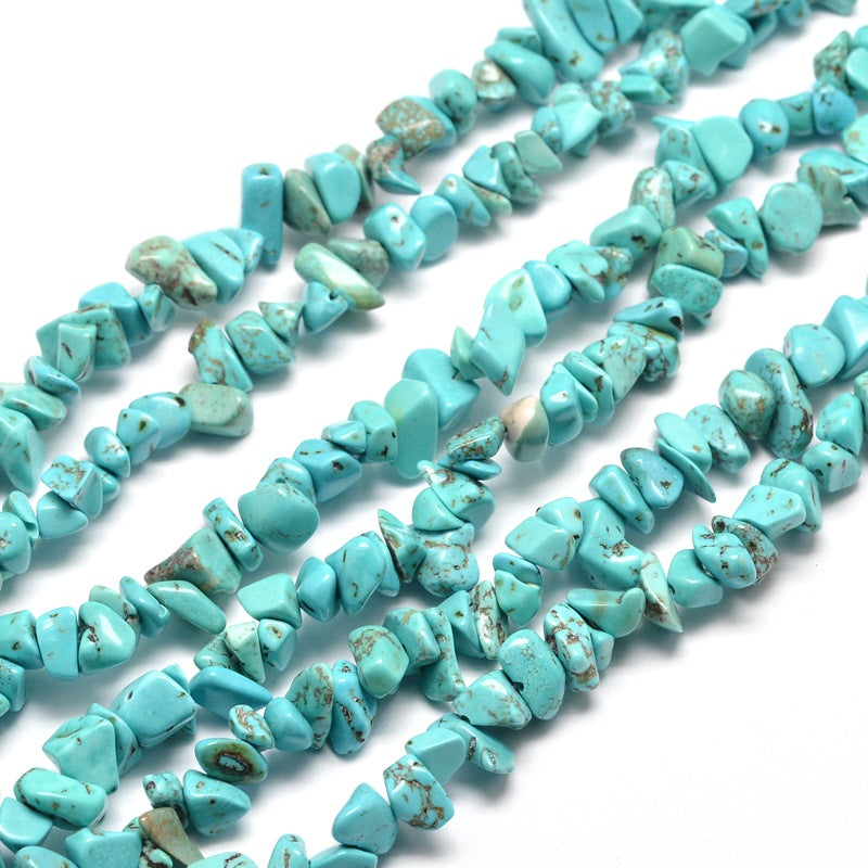 Synthetic Turquoise Chip Bead Strand – 5–8mm | The Pink Bead Shop Canada
