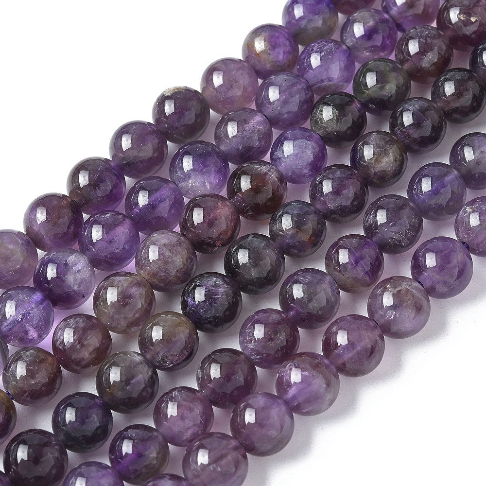 Amethyst 8mm Natural Round Gemstone Beads | The Pink Bead Shop Canada