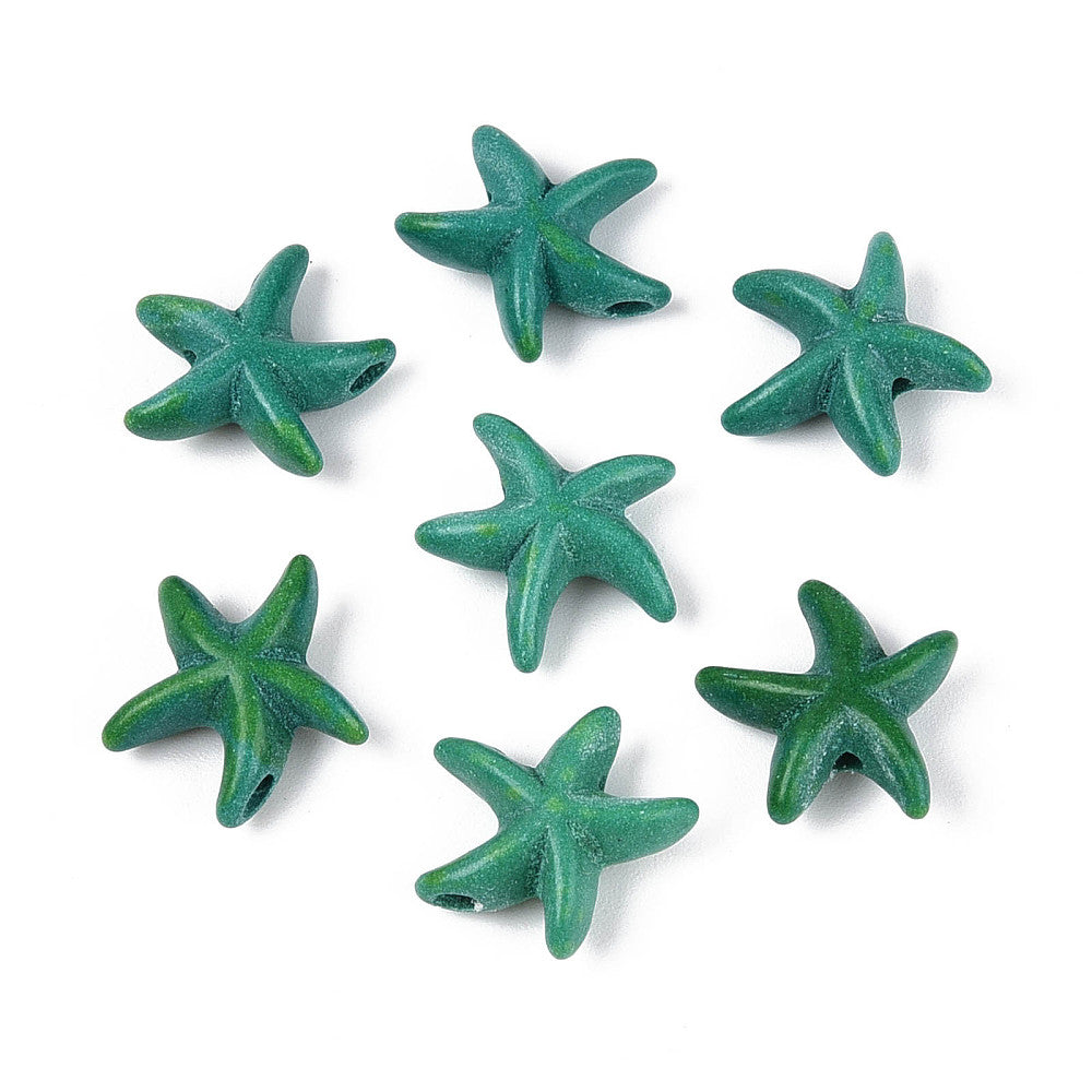 Turquoise Starfish Synthetic Beads – Light Sea Green The Pink Bead Shop