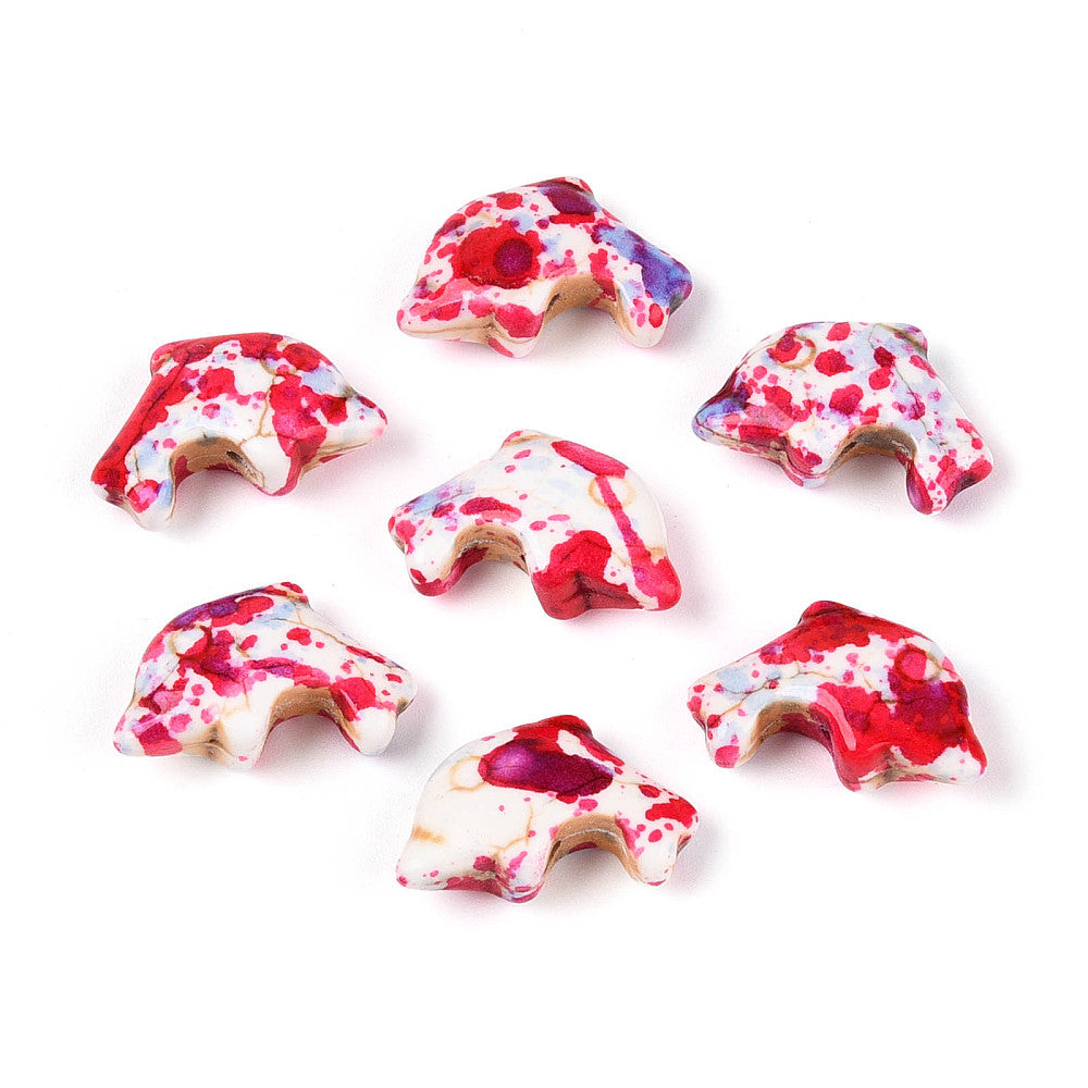 Spray Painted Synthetic Turquoise Dolphin Spray Painted Synthetic Beads – Cerise The Pink Bead Shop
