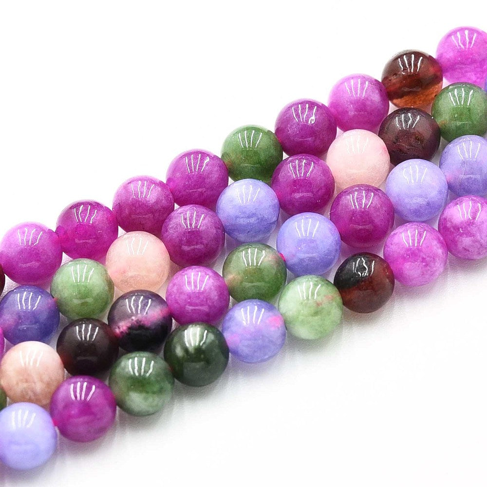 Mixed Colour Quartz Beads 6–6.5mm | Round Dyed Gemstone Strands | The Pink Bead Shop Canada