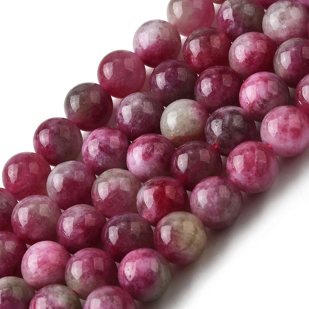 Watermelon Tourmaline Style Round Beads 8mm – Dyed Jade | The Pink Bead Shop Canada