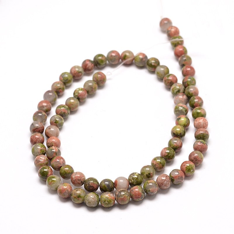 Unakite Beads Natural– Round 4mm, 6mm & 8mm | The Pink Bead Shop Canada