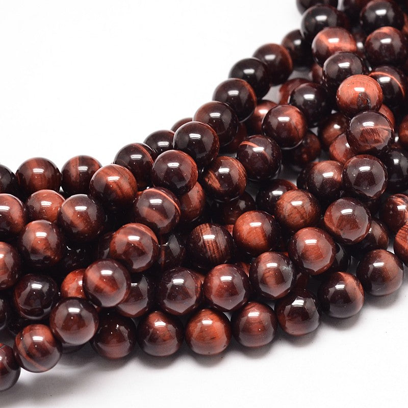 Red Tiger Eye Gemstone Beads – Round 4mm | The Pink Bead Shop Canada
