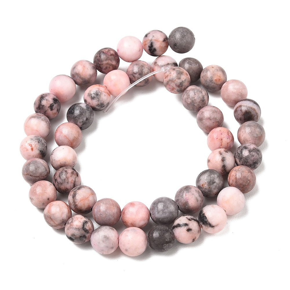 Pink Zebra Jasper Beads – 8.5–9mm | The Pink Bead Shop Canada