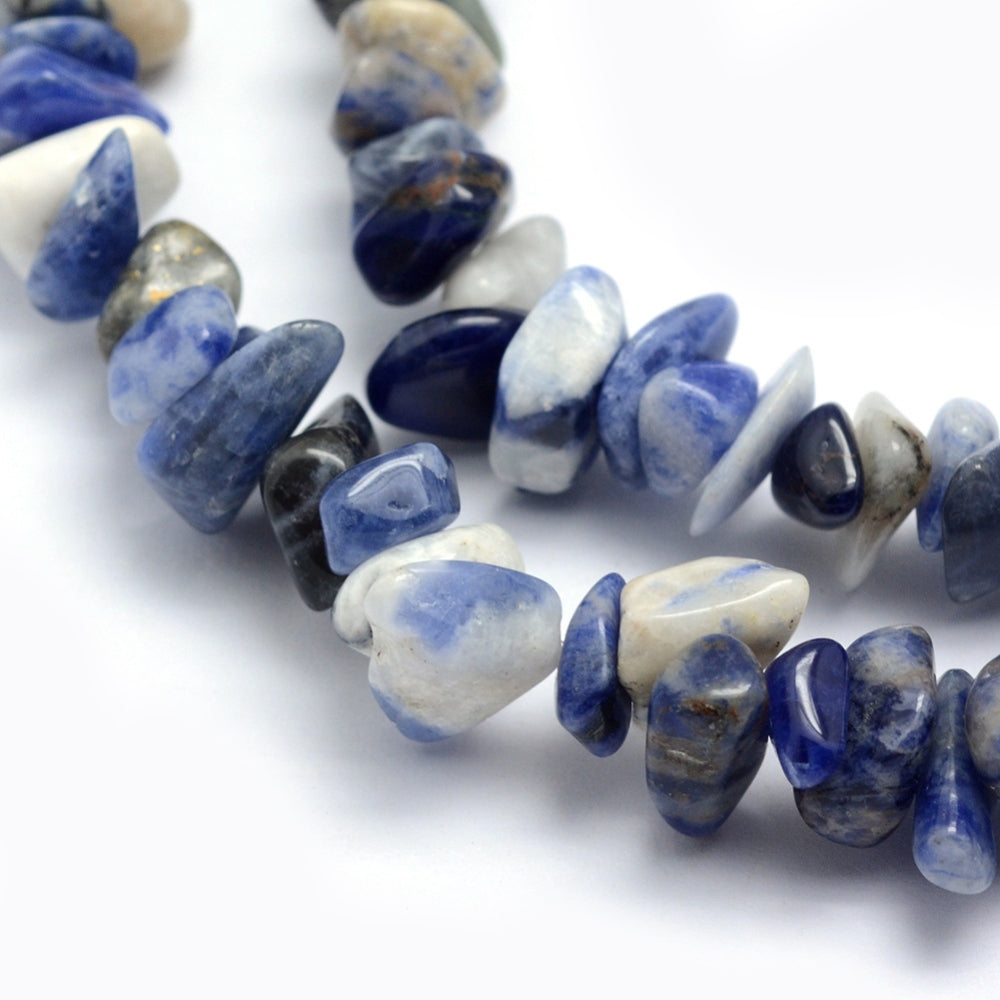 Sodalite Natural Chip Beads 5–8mm | 31 Inch Strand | 1mm Hole The Pink Bead Shop