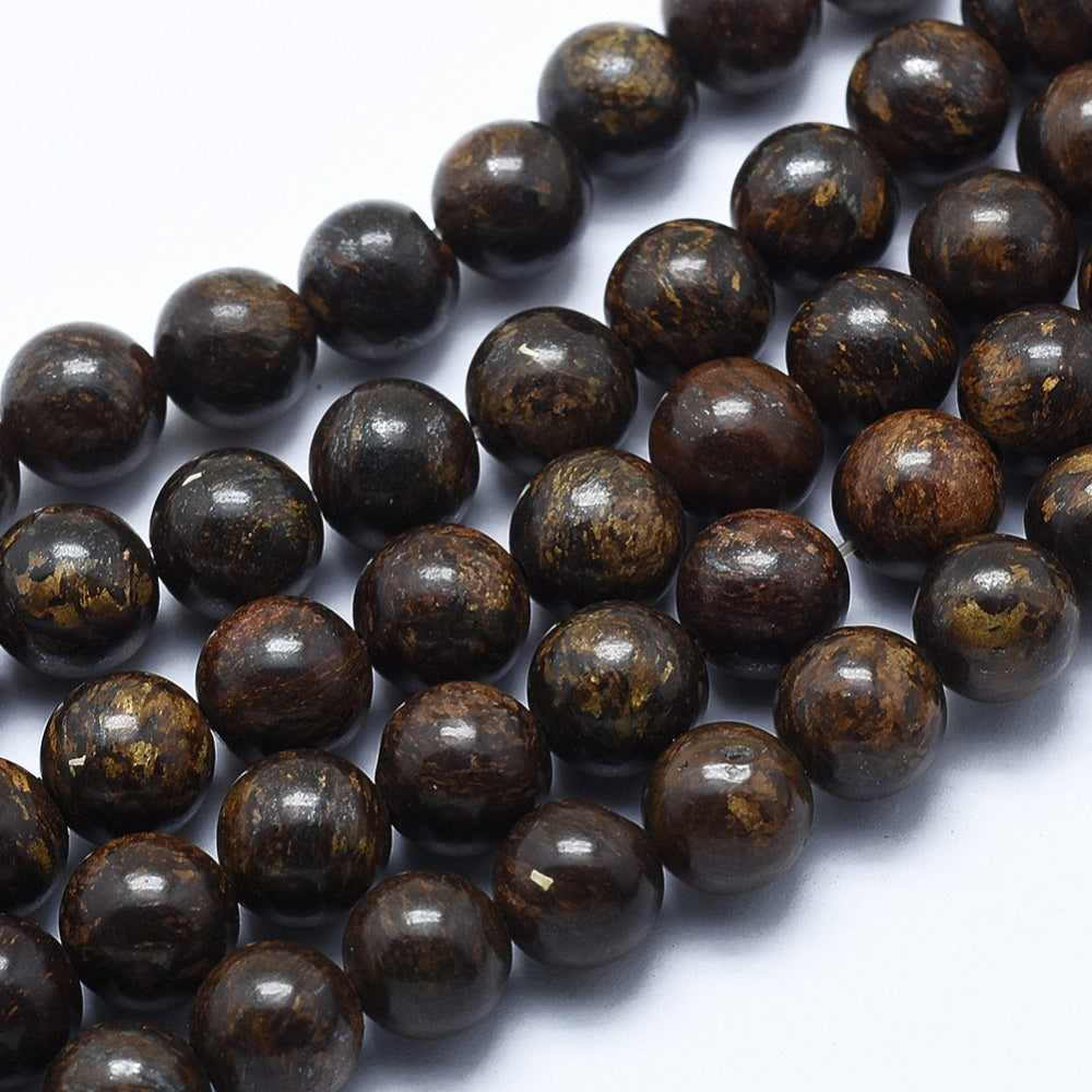 Bronzite Natural Gemstone Beads – Round 8mm | The Pink Bead Shop Canada