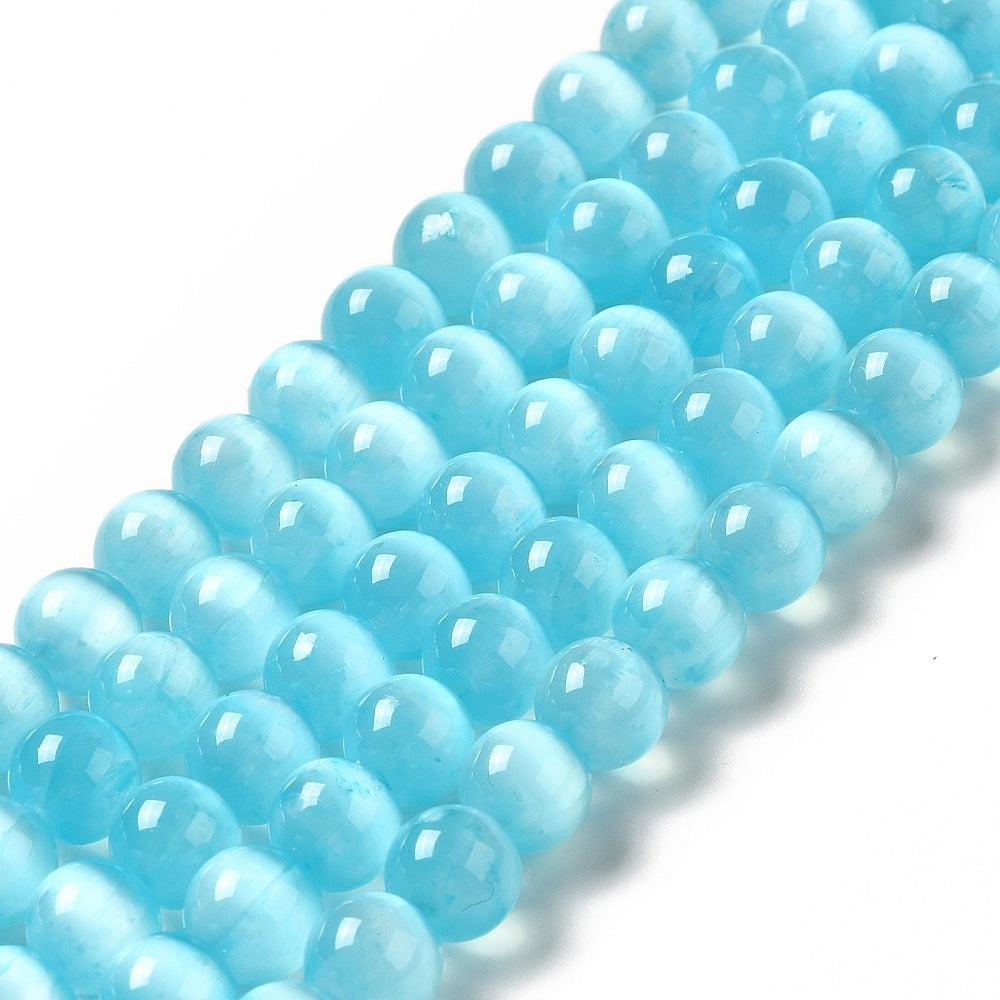 Selenite Natural Dark Turquoise Beads 8.5mm | The Pink Bead Shop Canada