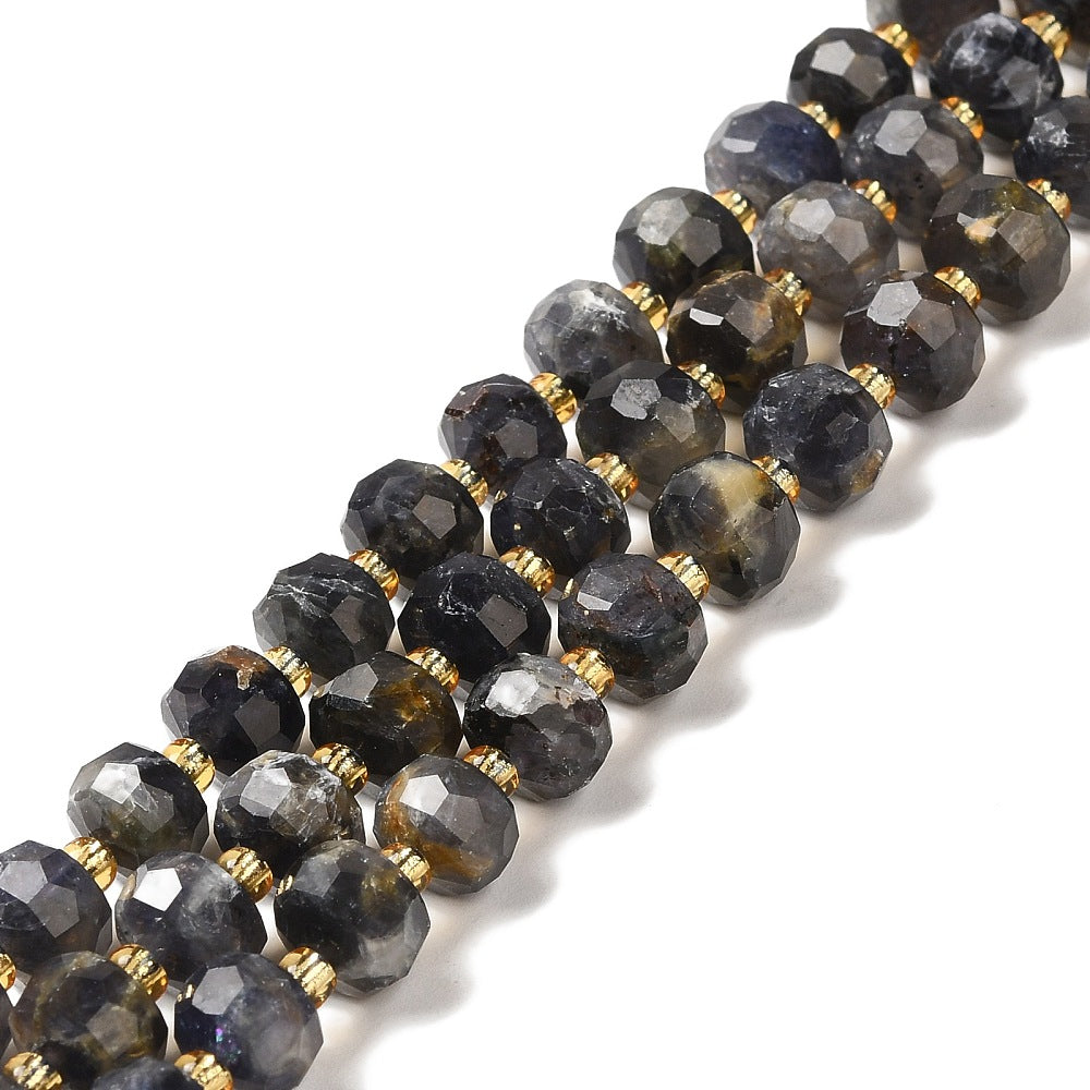 Iolite Faceted Rondelle Beads 7–8mm | The Pink Bead Shop Canada